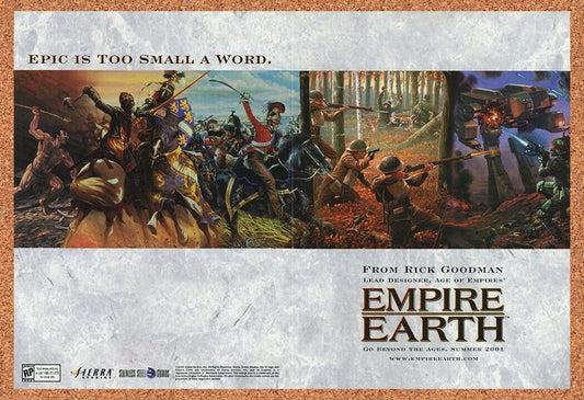 Empire Earth PC Original 2002 Ad Authentic Sierra Historic RTS Video Game Promo