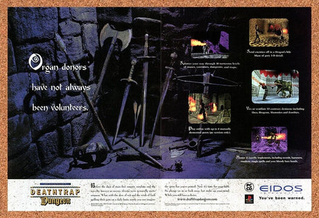Deathtrap Dungeon PC Original 2000 Ad Print Authentic Eidos Video Game Promo