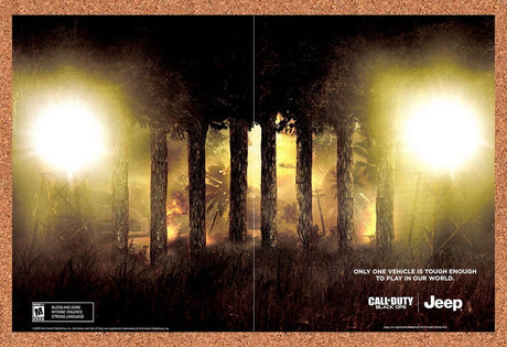2010 Call Of Duty Black Ops Jeep Original Advertisement / Retro Wall Art v5