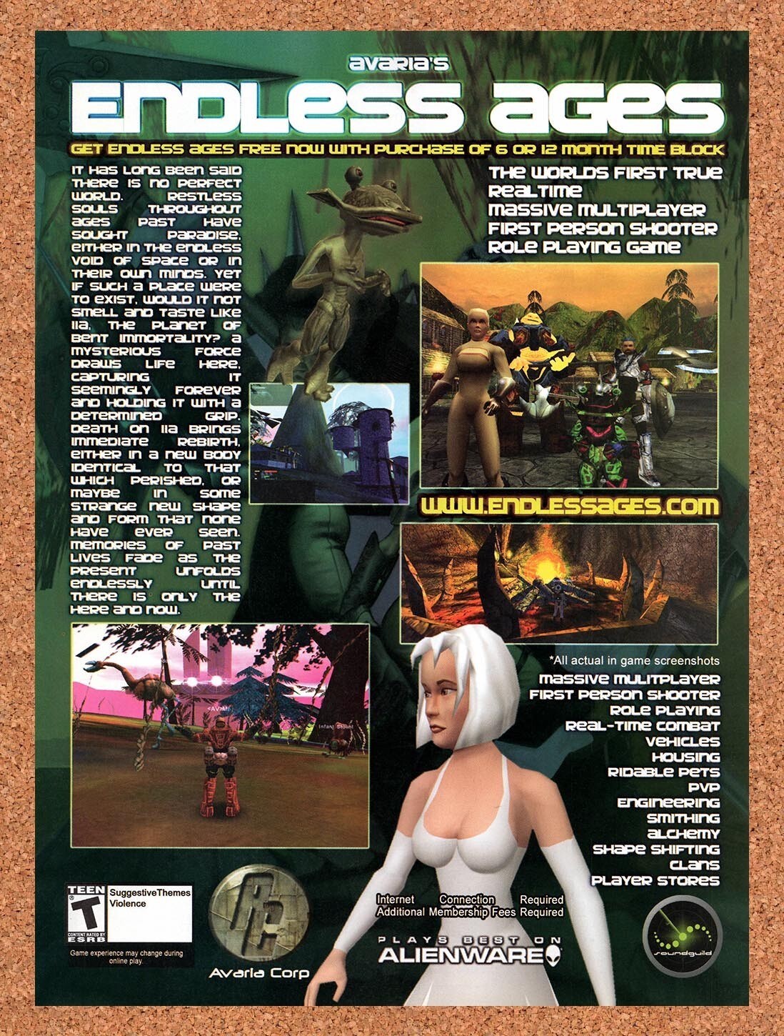 2004 Avaria's Endless Ages PC Original Advertisement / Retro Promo v1