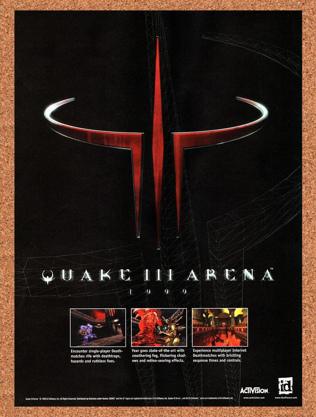 Quake III Arena PS2 Original 1999 Vintage Ad - Video Game Release Promo