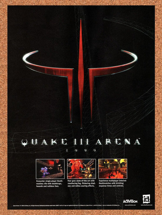 Quake III Arena PS2 Original 1999 Vintage Ad - Video Game Release Promo