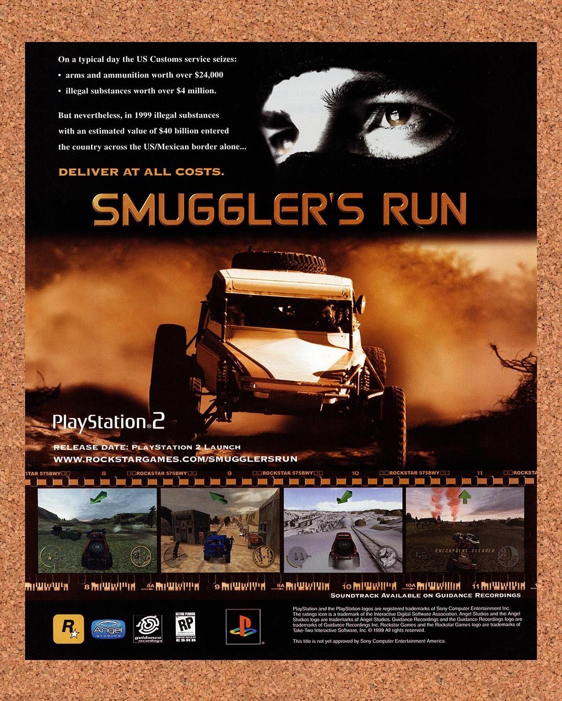 2000 Smugglers Run 1 PS2 Original Advertisement / Retro Promo v1