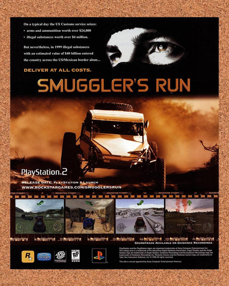 2000 Smugglers Run 1 PS2 Original Advertisement / Retro Promo v1