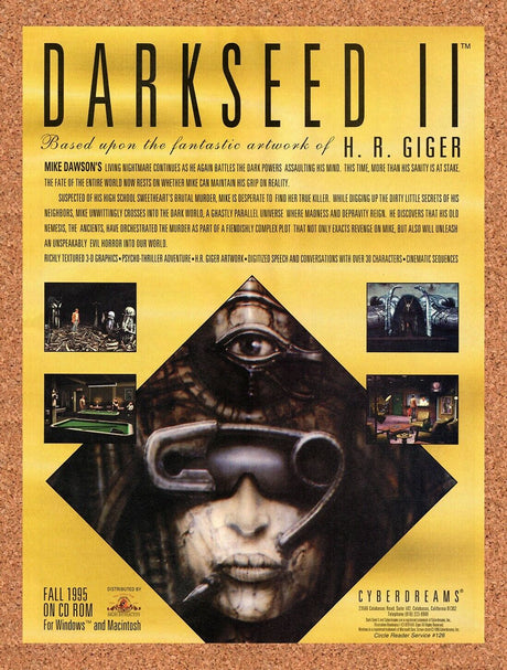 Darkseed II PC Original 1996 Vintage Ad - Horror Video Game Promo