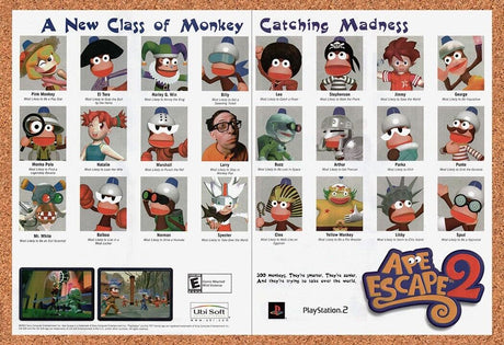 Original 2002 Ape Escape 2 PS2 Vintage Print Ad - Video Game Promo Art 1