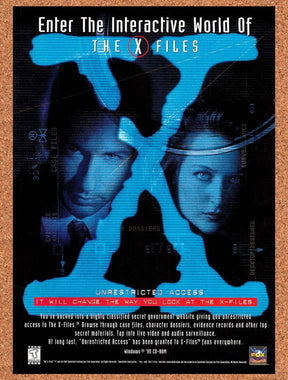 1998 X-Files Game PC Original Advertisement / Retro Promo v3