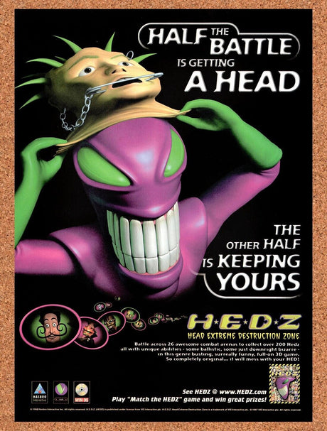 1998 Hedz PC Original Advertisement / Retro Wall Art v1