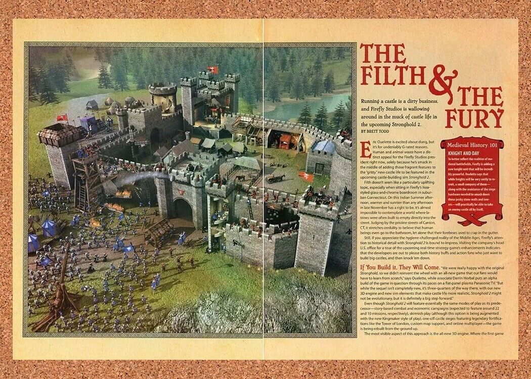 Stronghold 2 PC II Original 2007 Ad Authentic Windows MMORPG Video Game Promo v1