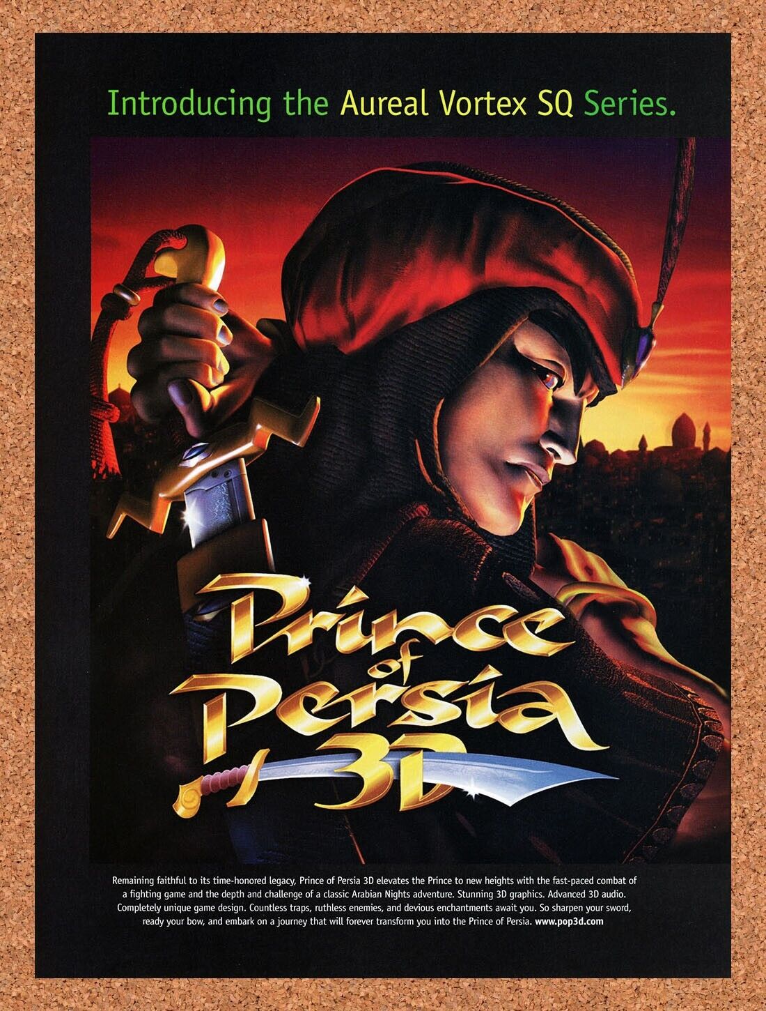 Prince Of Persia 3D PC Original 1998 Ad Authentic Aureal GPU Video Game Promo