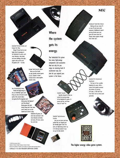 1990 Turbo Grafx-16 Console Original Advertisement / Retro Wall Art v4