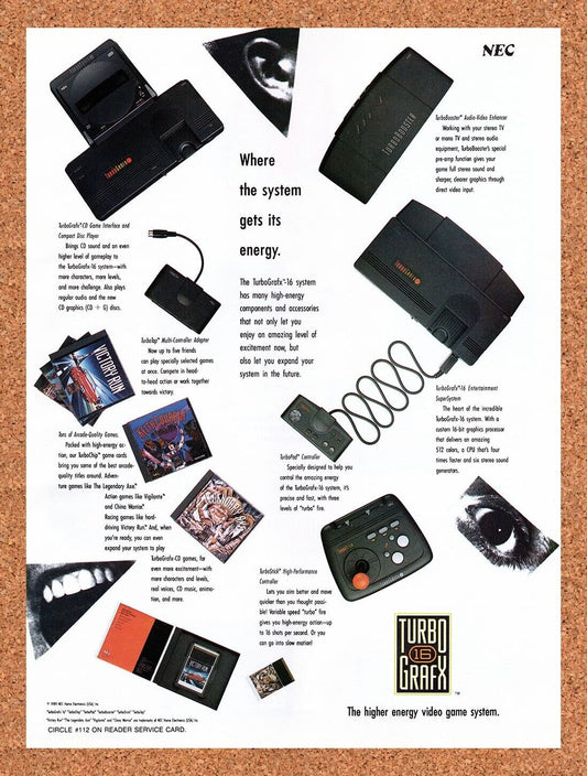 1989 Turbo Grafx-16 Console Original Advertisement / Retro Wall Art v4