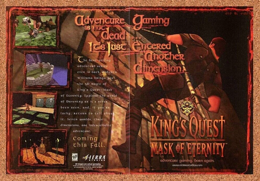 King's Quest Mask Of Eternity PC Original 1999 Ad Authentic Video Game Promo