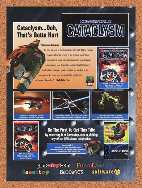 Homeworld Cataclysm PC Original 2002 Ad Authentic FuncoLand Video Game Promo