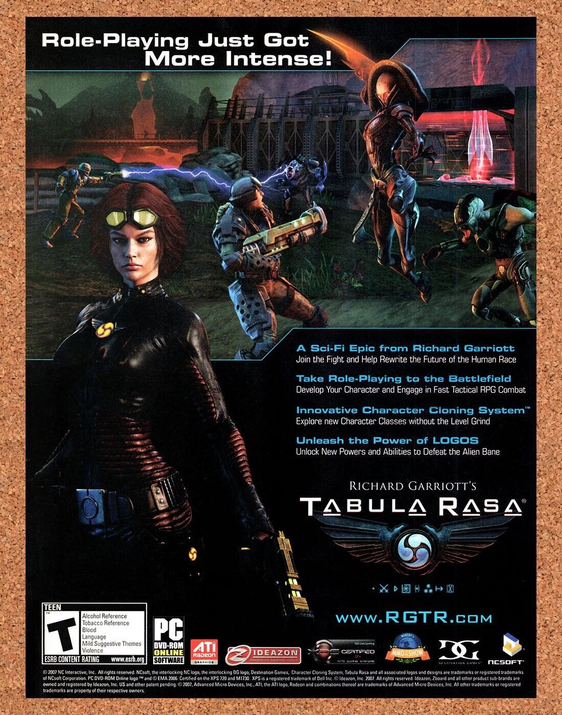 Tabula Rasa PC Original 2007 Vintage Ad - Video Game Art Promo
