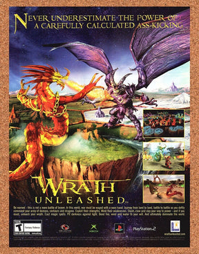 Wrath Unleashed PS2 Original 2004 Print Ad Authentic Video Game Art Promo