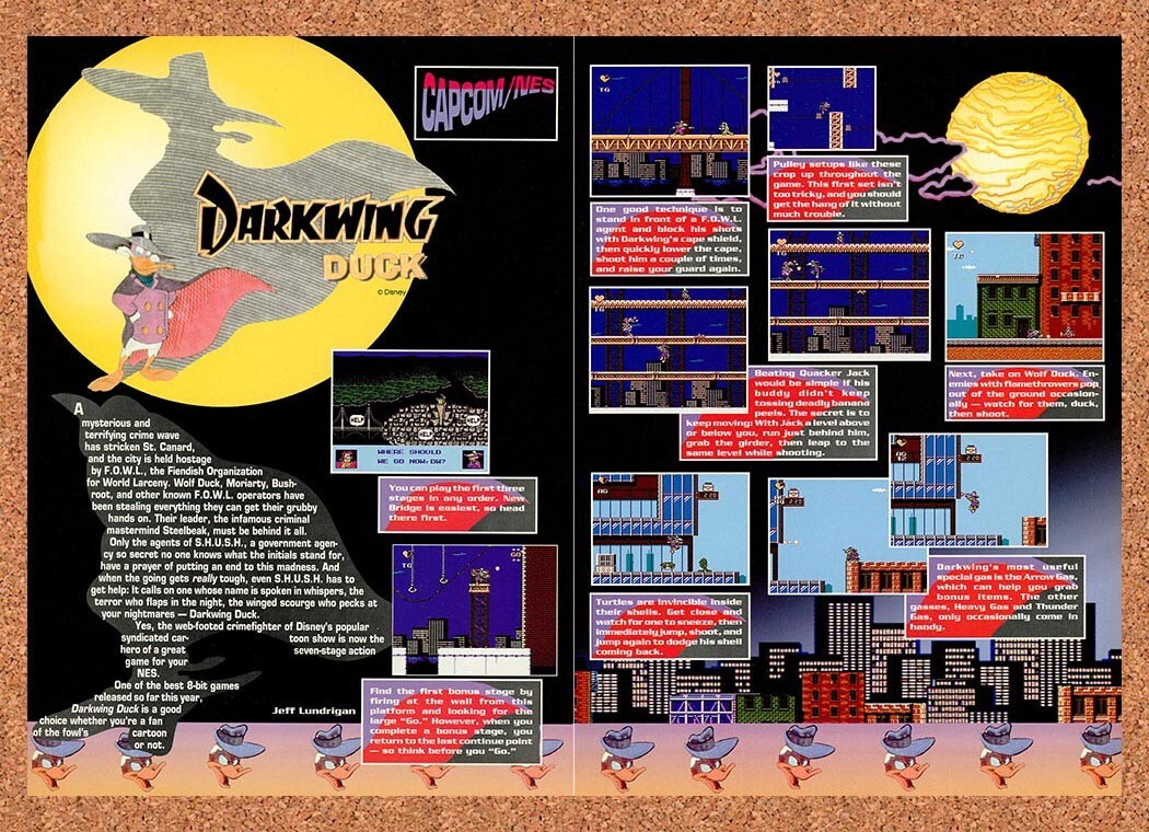 1992 Darkwing Duck NES Original Advertisement / Retro Promo v1