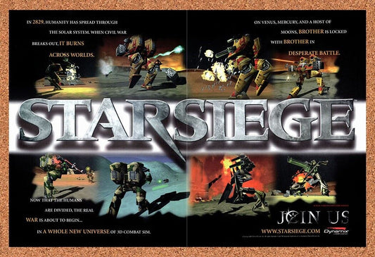 1997 Starsiege Tribes PC Original Advertisement / Retro Wall Art v4