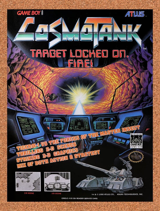 1989 Cosmo Tank NES Original Advertisement / Retro Wall Art v1