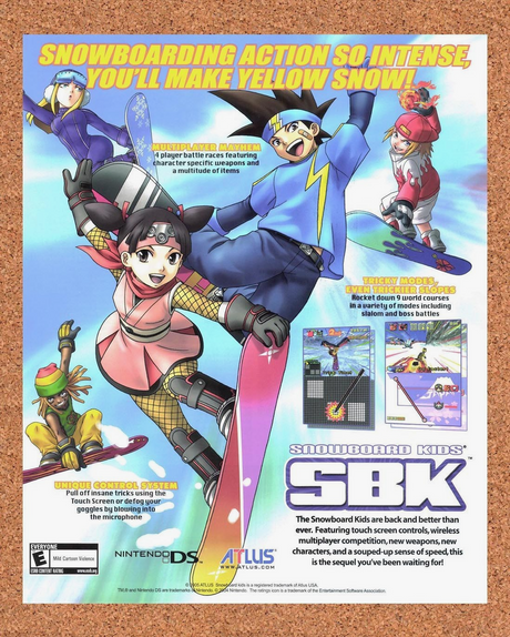 2005 SBK Snowboard Kids Nintendo DS Original Advertisement / Retro Promo v1