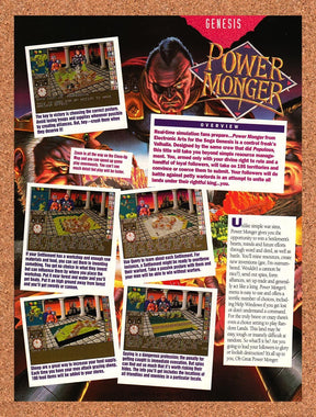 1993 Power Monger Genesis Original Advertisement / Retro Promo vr1