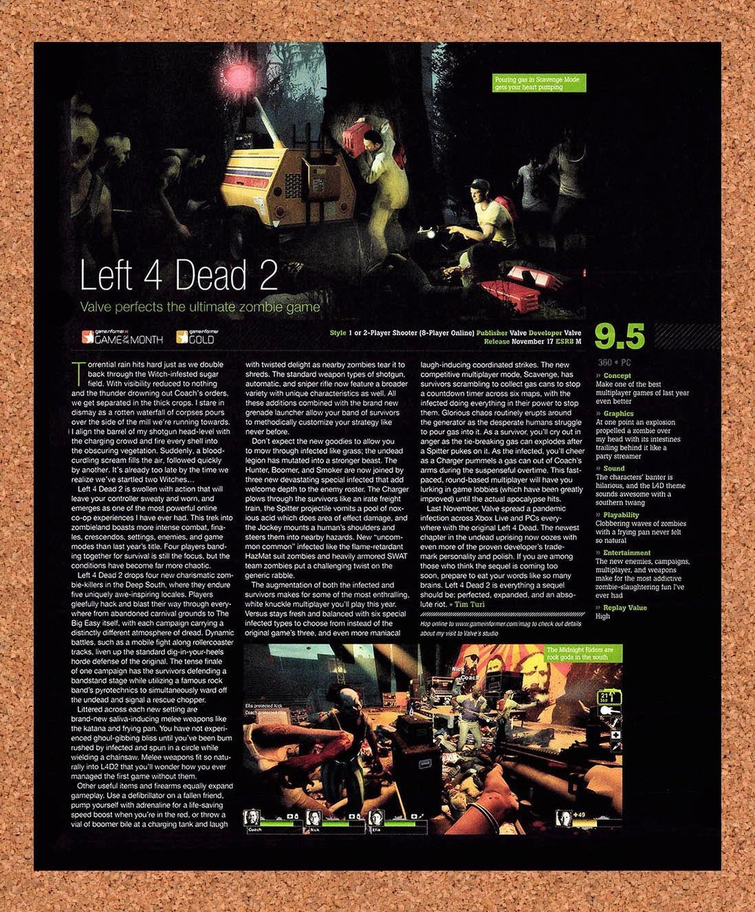 2009 Left 4 Dead 2 Xbox 360 Original Advertisement / Retro Promo vr4