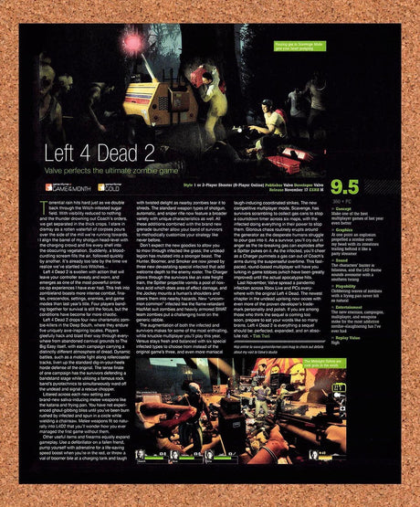 2009 Left 4 Dead 2 Xbox 360 Original Advertisement / Retro Promo vr4
