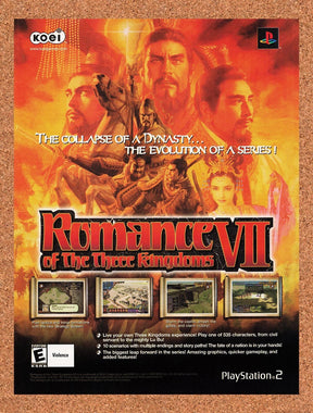 2002 Romance Of The Three Kingdoms VII PS2 Original Advertisement / Promo v1