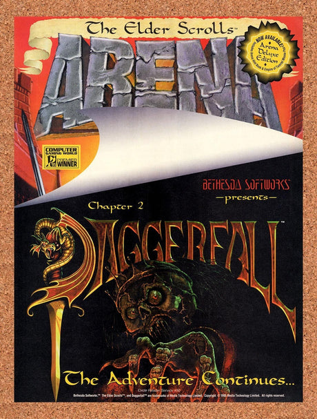 1995 Elder Scrolls Arena Deluxe & Daggerfall PC Original Ad / Promo v1