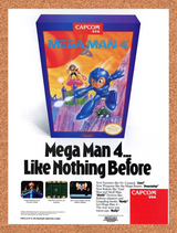 Mega Man 4 NES Original 1993 Ad Authentic Nintendo Video Game Promo v2
