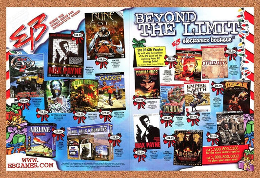 EB Games Christmas Original 2002 Ad Authentic Red Alert Video Game Promo v1