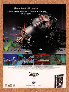 1997 Virtual On Cyber Troopers Saturn Original Advertisement / Retro Promo v1