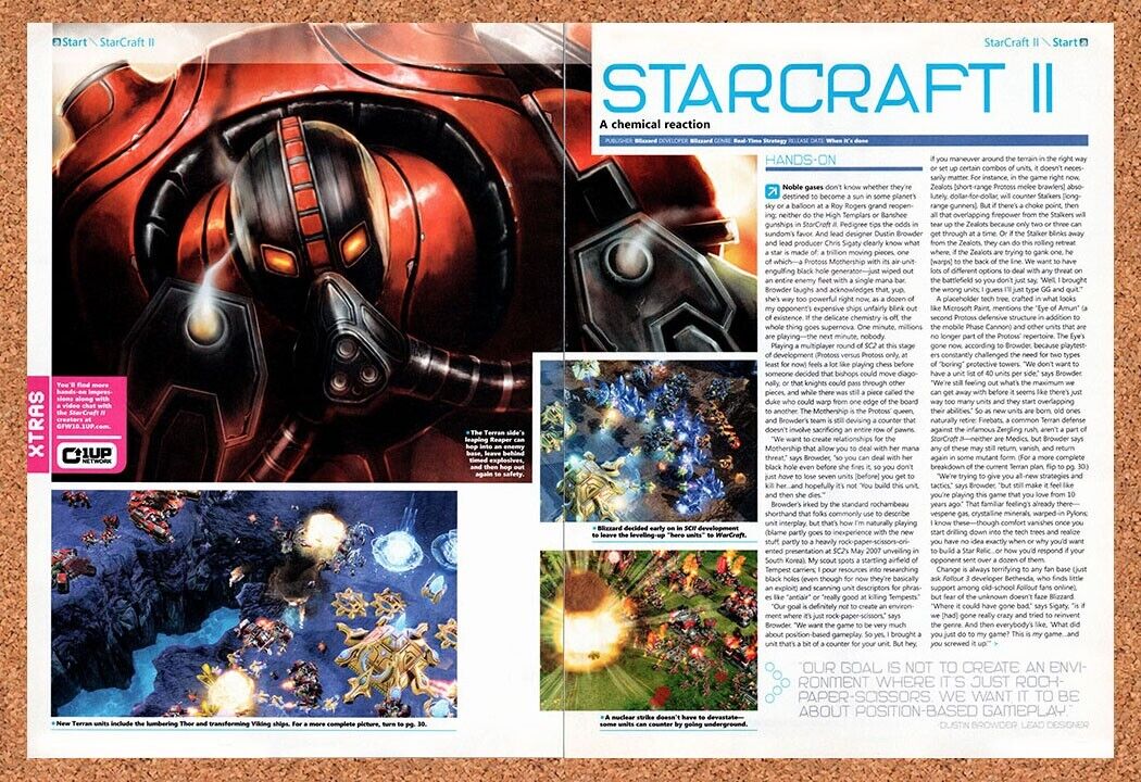 StarCraft II PC Original 2006 Vintage Ad - Blizzard Video Game Review Promo