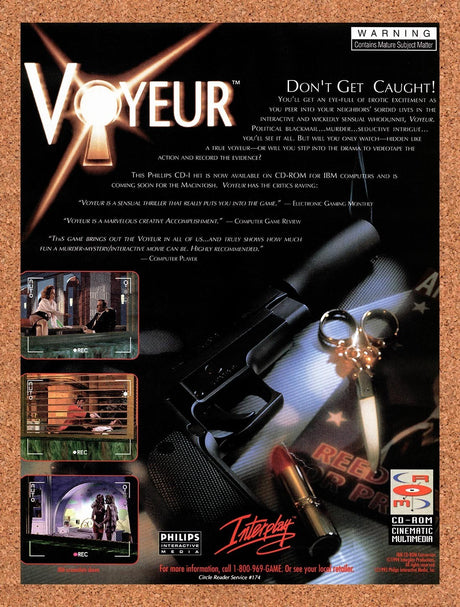 1994 Voyeur Adult CD-ROM Original Advertisement / Retro Promo v1