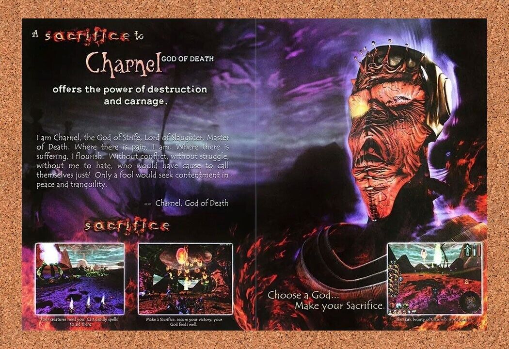 Sacrifice PC Original 2002 Ad Authentic Windows Fantasy RTS Video Game Promo v2