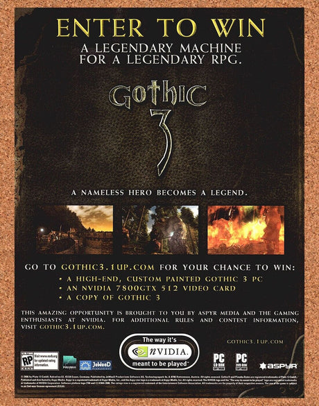 Gothic 3 PC Original 2006 Print Ad Authentic Video Game Sweepstakes Promo