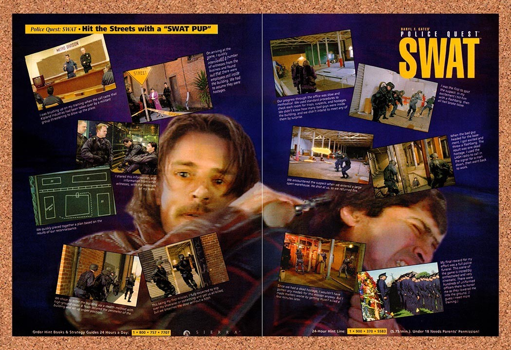 1995 Police Quest Swat PC Original Advertisement / Retro Promo v2