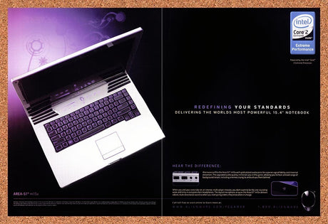 2008 Alienware Redefining Area-51 m15x Original Advertisement / Retro Promo v7