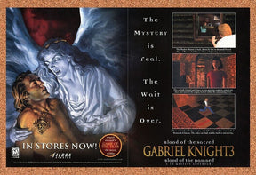 Gabriel Knight 3 Blood Damned PC Original 1999 Ad Authentic Video Game Promo v2
