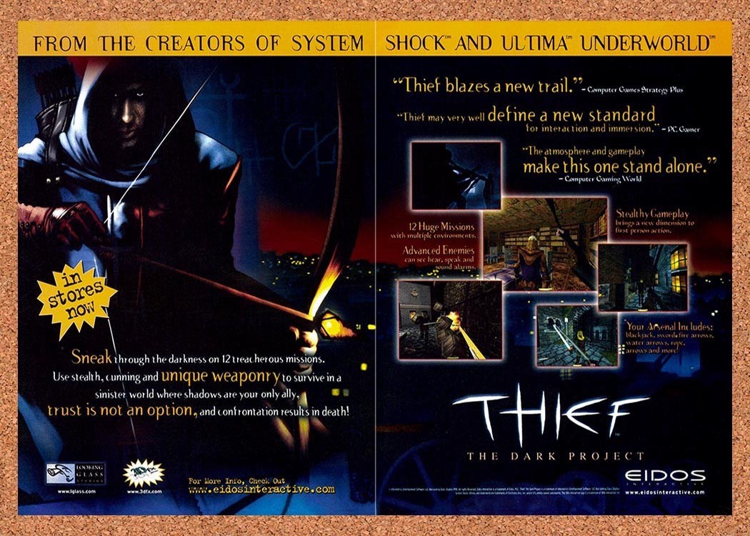 1998 Thief The Dark Project PC Original Advertisement / Retro Wall Art v3