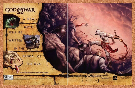God of War PS2 Original 2005 Ad Authentic PlayStation Video Game Promo Art v2