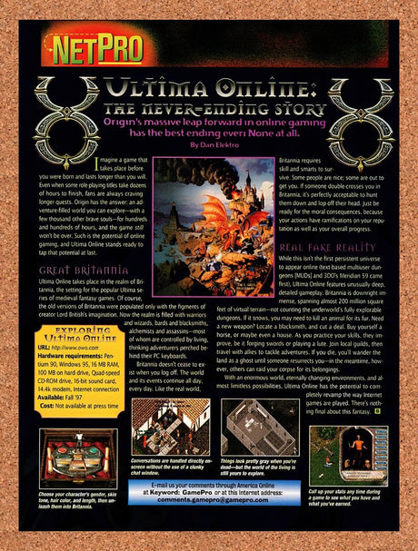 1997 Ultima Online PC Original Advertisement / Retro Promo vr2