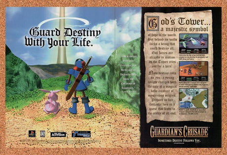 Original 1998 Guardian's Crusade PS1 Vintage Ad - Video Game Promo Wall Art