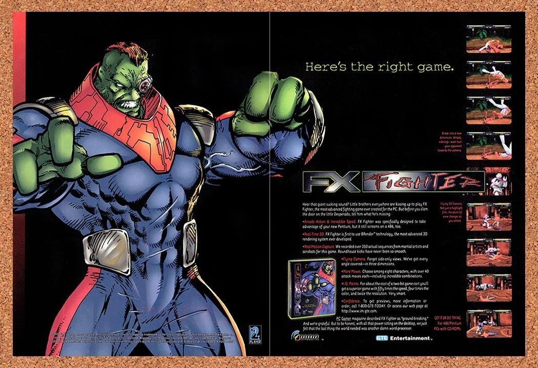 1995 FX Fighter PC Original Advertisement / Retro Promo v1