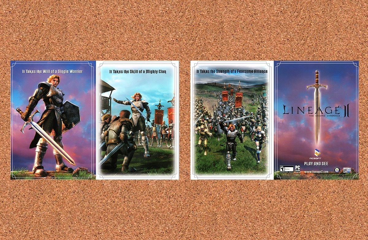 Lineage II The Chaotic Chronicle Original 2004 2-Part 2-Sided Poster 1 ...