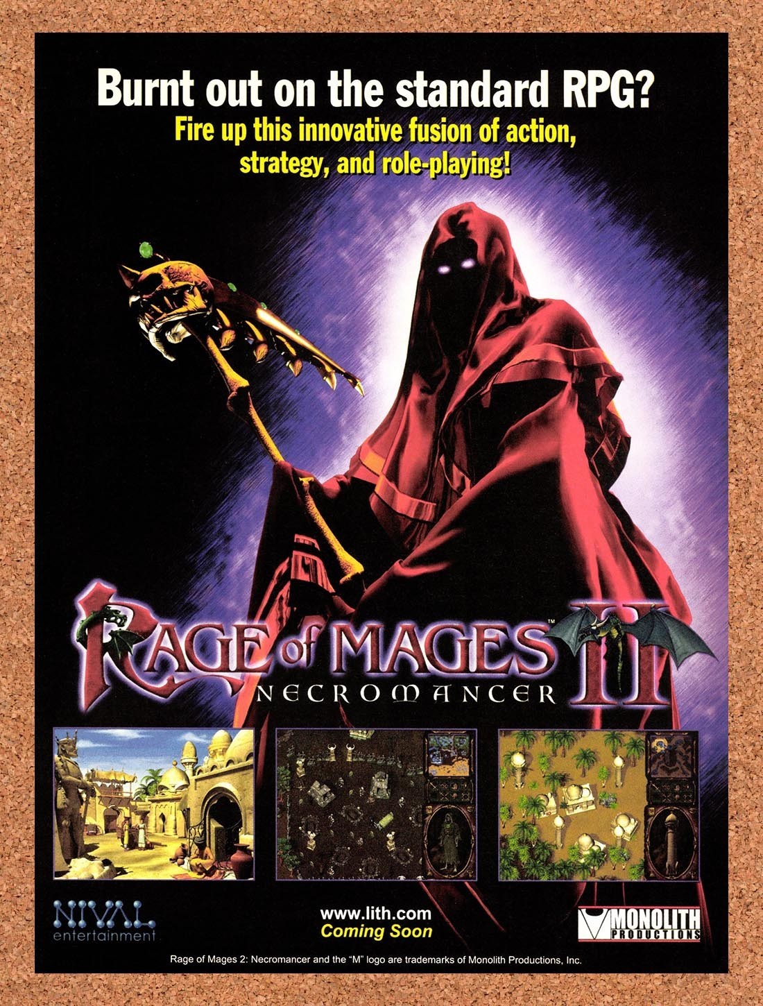 1999 Rage Of Mages II Necromancer PC Original Advertisement / Retro Promo v1