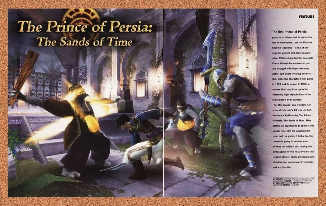 Prince Of Persia Sands Of Time Original 2004 Ad Authentic Video Game Promo v2