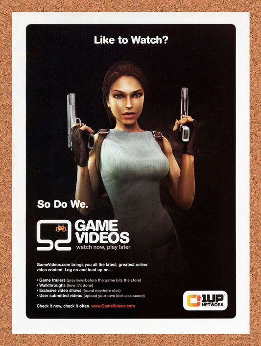 Tomb Raider Xbox 360 Original 2009 Ad Authentic Video Game 1Up Network Promo