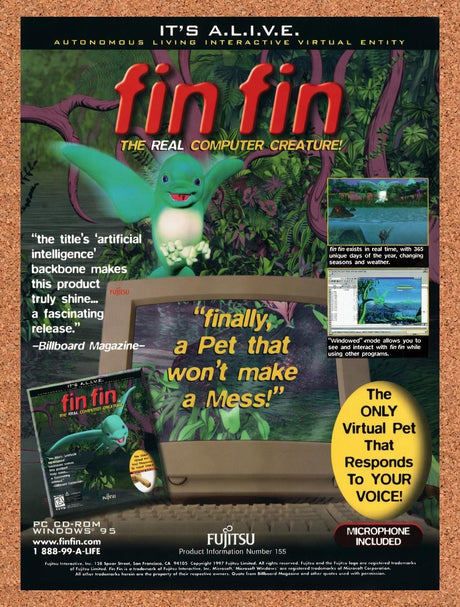 1997 Fin Fin PC Original Advertisement / Retro Promo v1