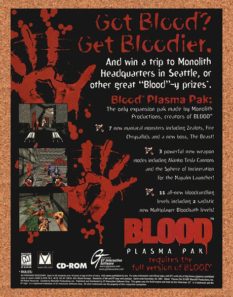 Blood Plasma Pak PC Original 1999 Print Ad Authentic Horror Video Game Art Promo